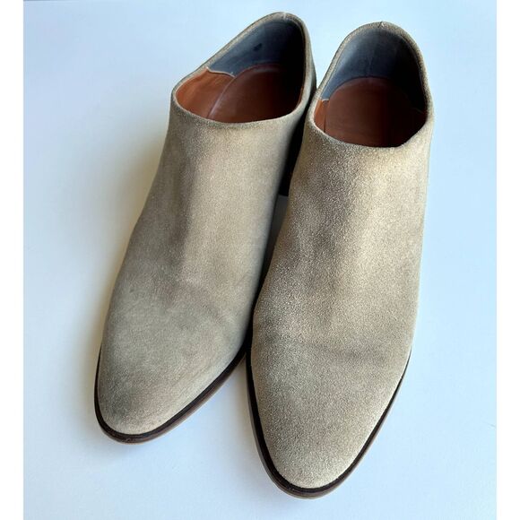 EVERLANE Suede Leather Step Back High Heel Women's Slip On Mules 7 Boho Booties - Picture 3 of 12